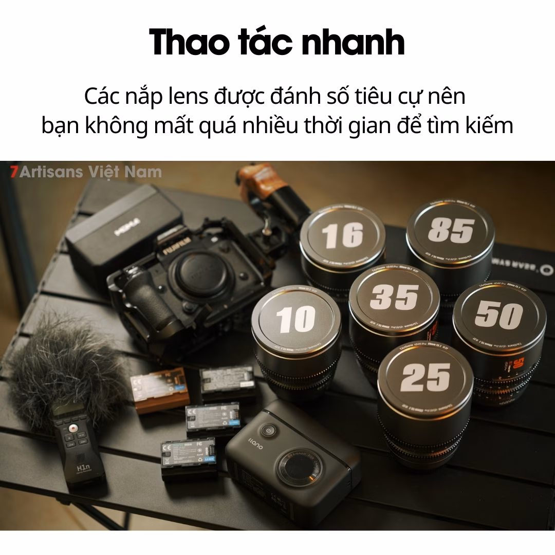 Bộ 6 lens 7Artisans Hope Cine Lens S35 – Ống kính chuyên quay phim 10mm, 16mm, 25mm, 35mm, 50mm và 85mm T2.1 Super35