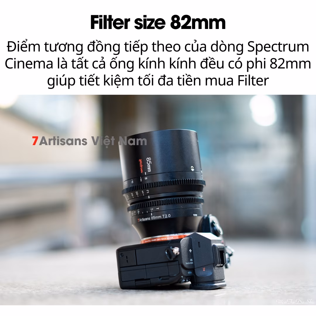 7Artisans 85mm T2.0 – Lens Cine Spectrum cho FullFrame