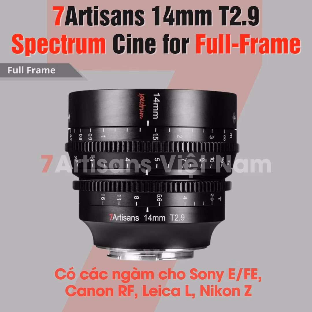 7Artisans Spectrum Cinema Lenses for Full-Frame 14mm T2.9