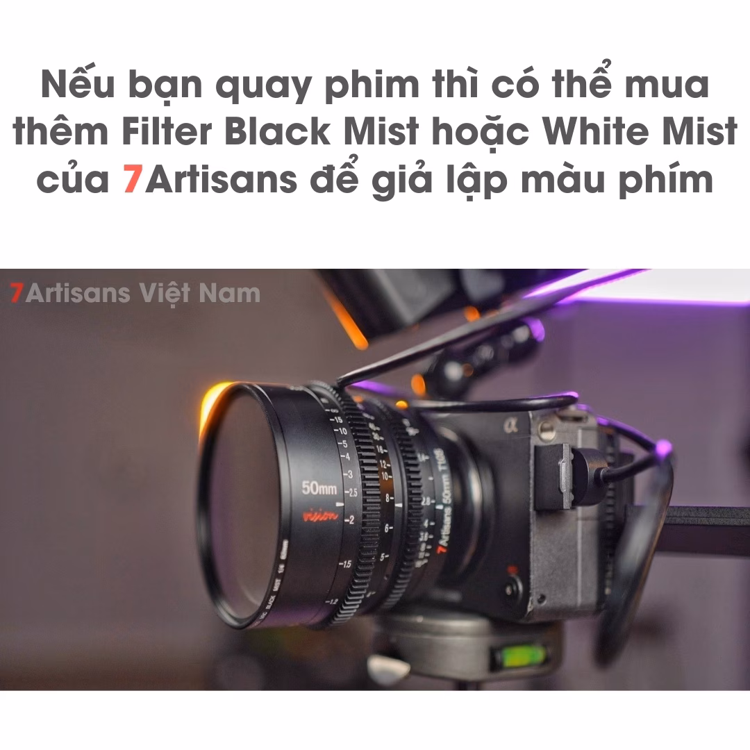 7Artisans 50mm T1.05 Vision Cine Lens cho Crop APS-C