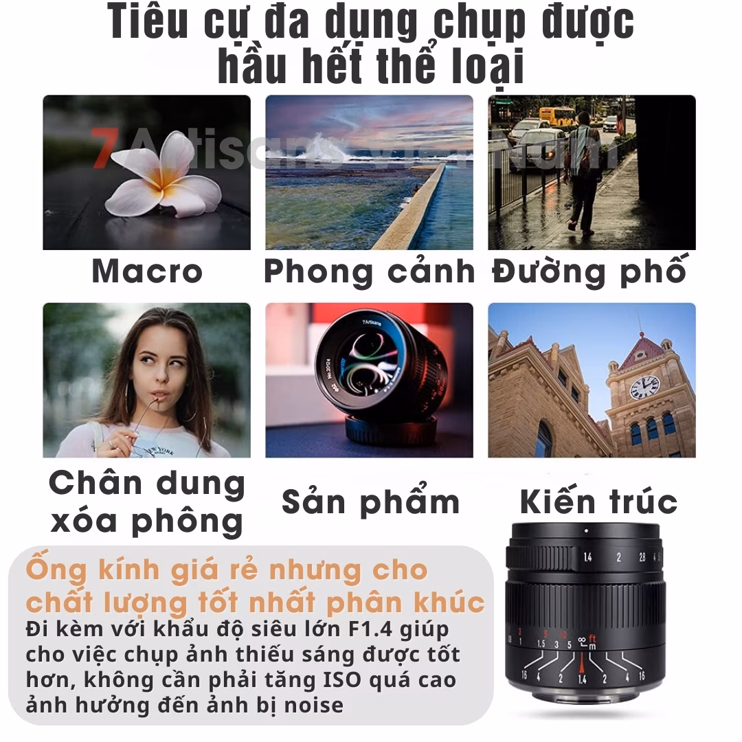 7Artisans 55mm F1.4 Mark II – Lens chân dung xóa phông
