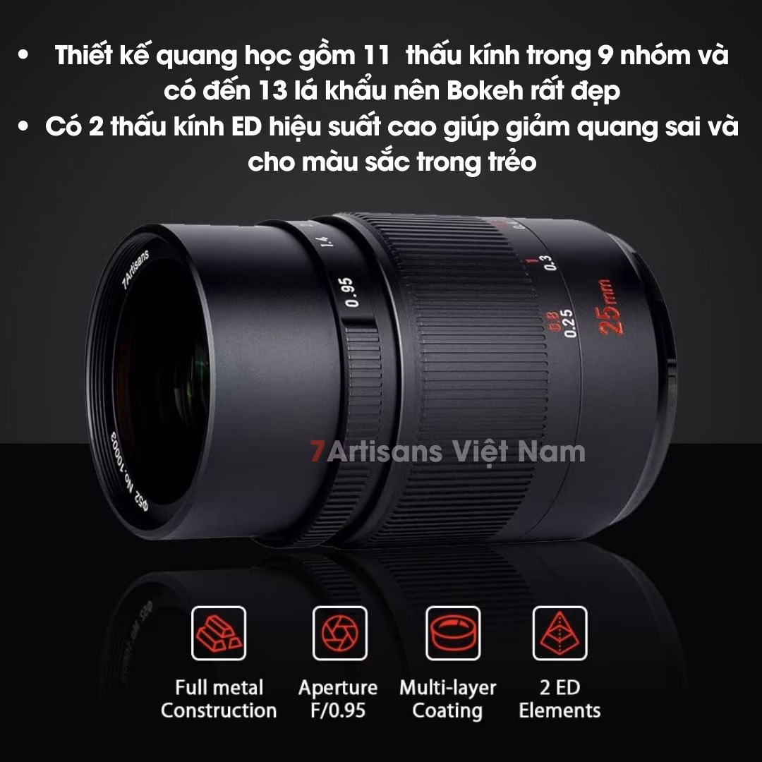 7Artisans 25mm F0.95 – Đa dụng khẩu độ lớn