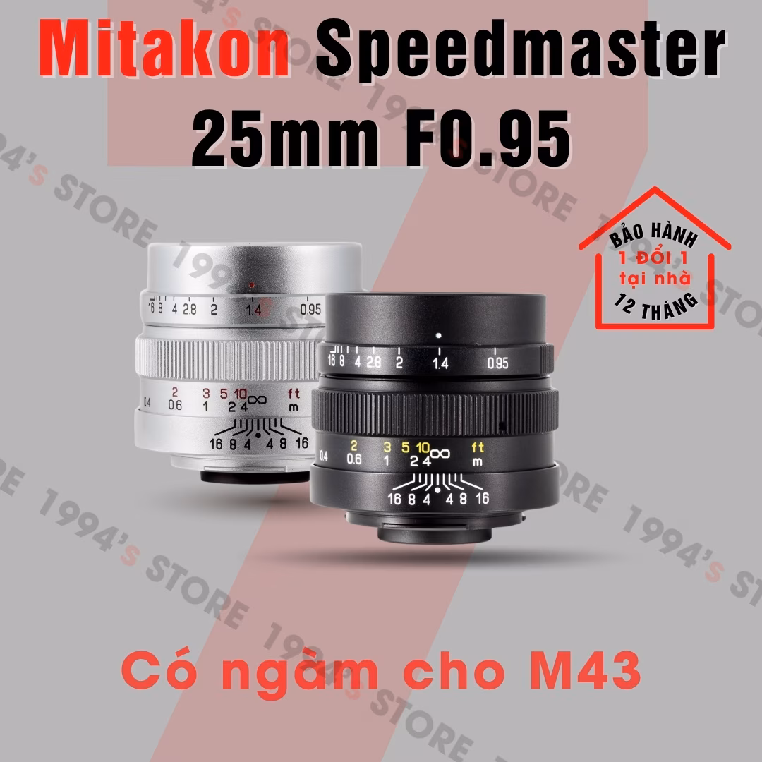Mitakon Speedmaster 25mm F0.95 lens góc rộng cho ngàm M43