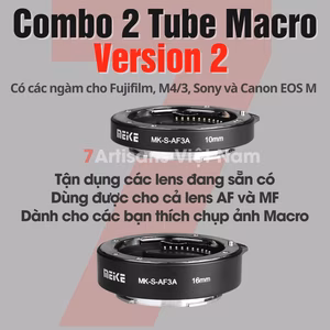 Combo 2 ống Tube Macro AF Meike MK-S-AF3A- Ngàm chụp Macro