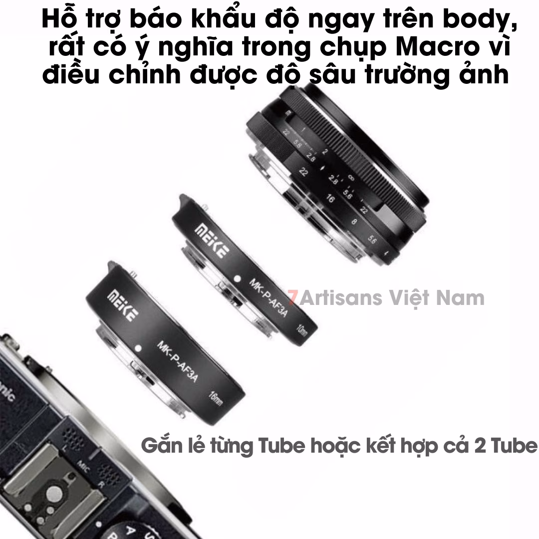 Combo 2 ống Tube Macro AF Meike MK-S-AF3A- Ngàm chụp Macro