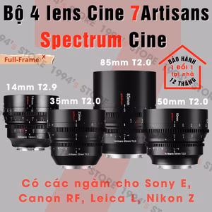 Bộ 4 lens quay phim 7Artisans Spectrum Cinema Lenses for Full-Frame 14mm T2.9, 35mm T2.0, 50mm T2.0, 85mm T2.0