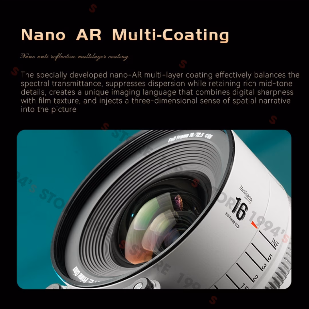 Bộ 7 lens quay phim 7Artisans Infinte Vision for Full-Frame – 16mm T2.5, 24mm/35mm/50mm/85mm/105mm – T2.1 và 135mm T2.4