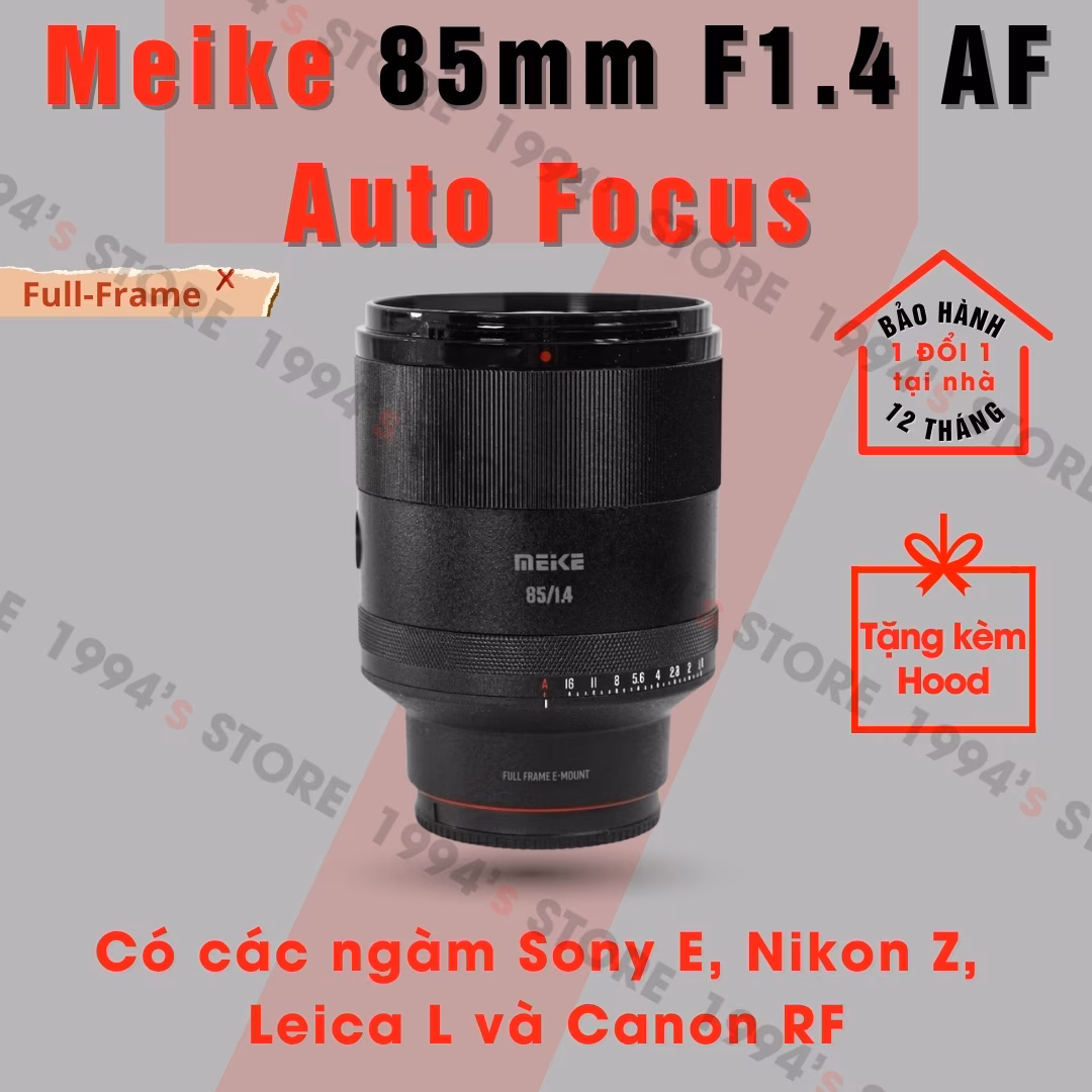 Ống kính Meike 85mm F1.4 MIX AF cho Full-Frame Sony E/Nikon Z/Leica L