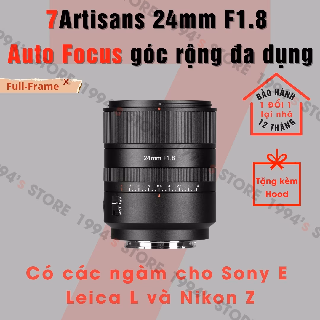 Ống kính 7Artisans 24mm F1.8 AF cho Sony E / Nikon Z / Leica L