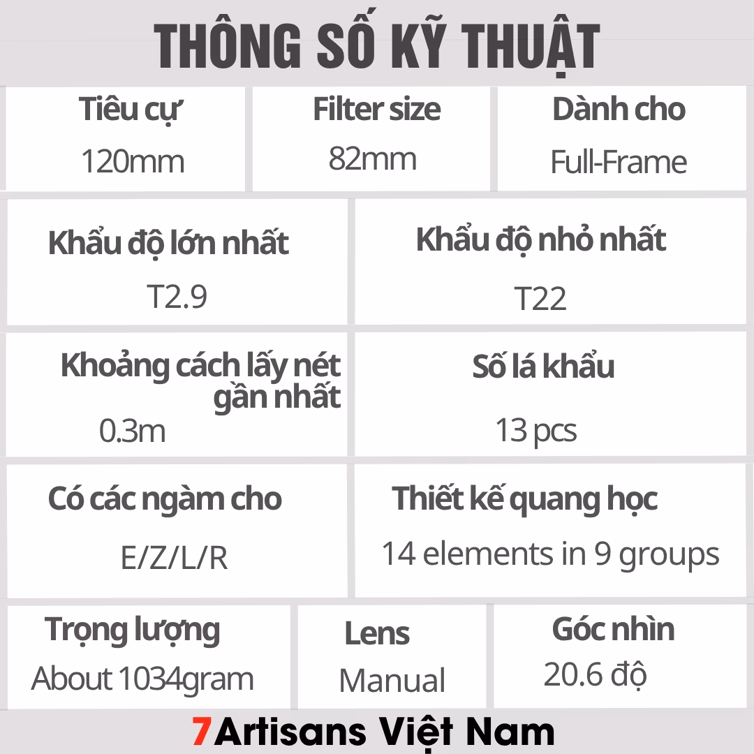 7Artisans 120mm T2.9