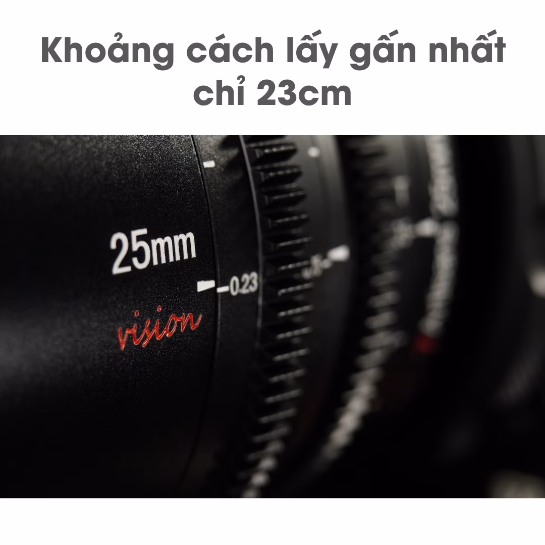 Ống kính quay phim 25mm T1.05 khẩu độ declick
