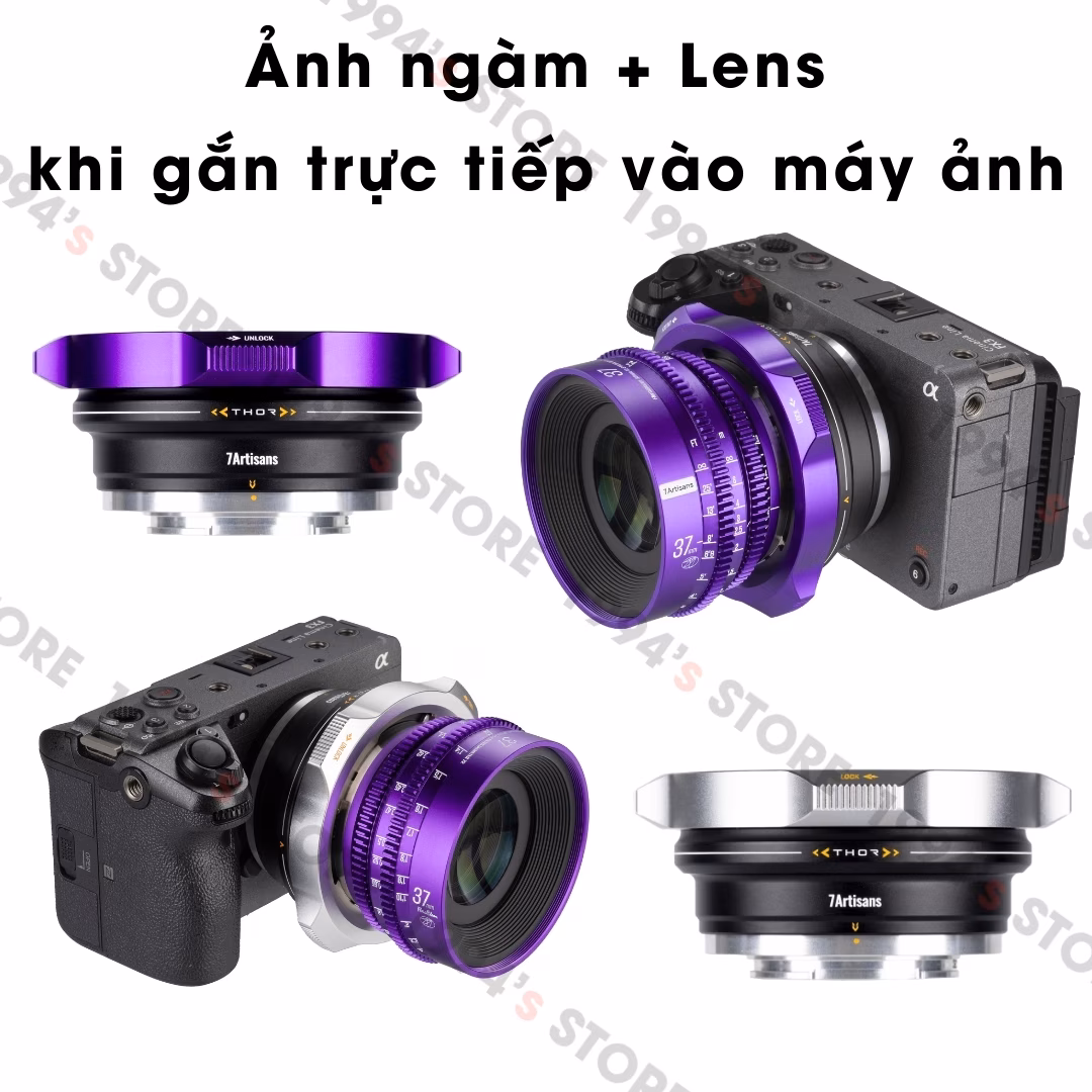 Ngàm chuyển 7Artisans PL 4 in 1 màu tím/bạc