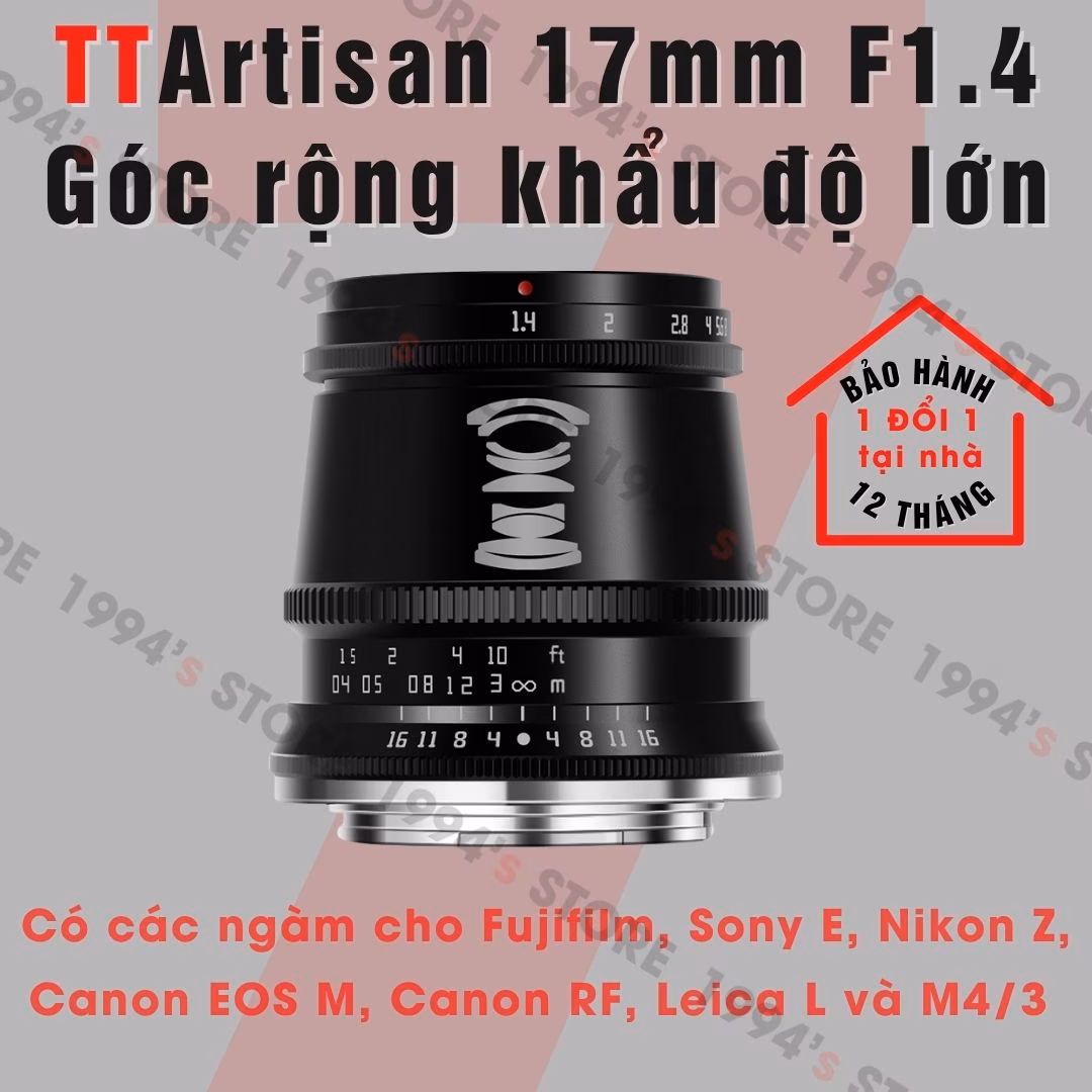TTArtisan 17mm F1.4 siêu rộng khẩu độ lớn
