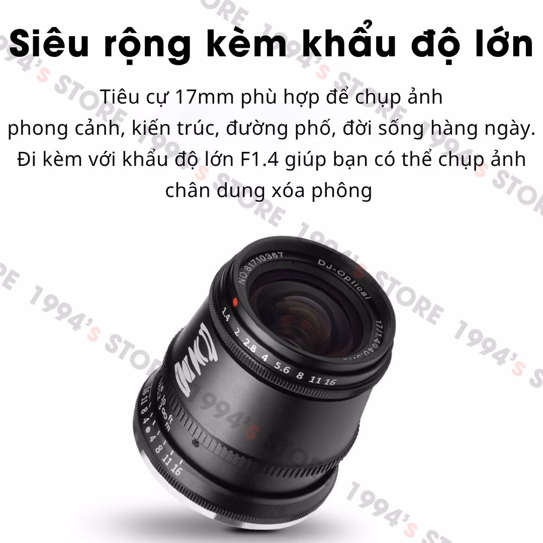 TTArtisan 17mm F1.4 siêu rộng khẩu độ lớn