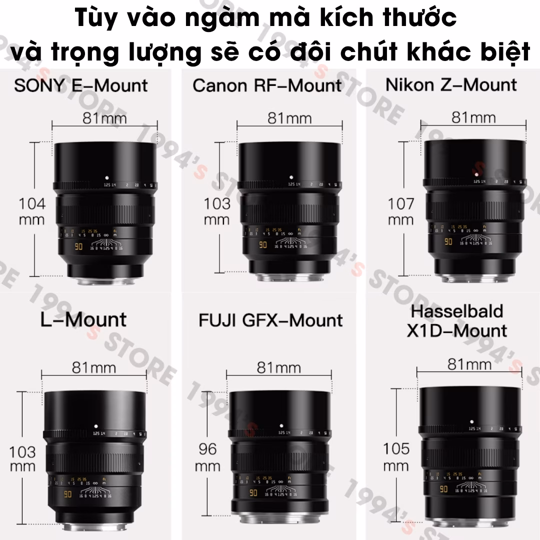 Ống kính TTArtisan 90mm F1.25 for Full-Frame, Crop APS-C và Medium Format