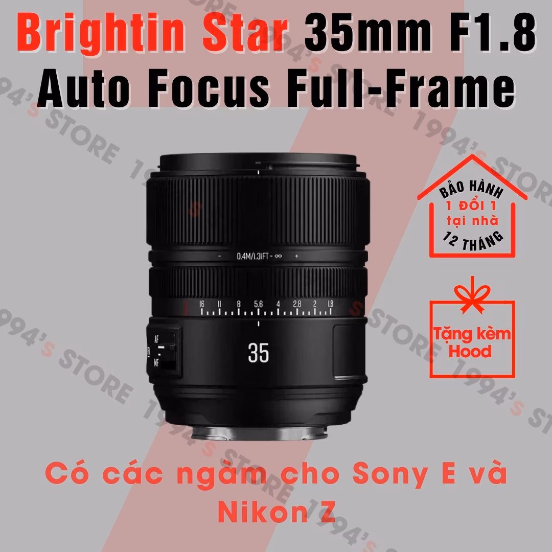 Ống kính Brightin Star 35mm F1.8 AF Full-Frame Sony E/Nikon Z