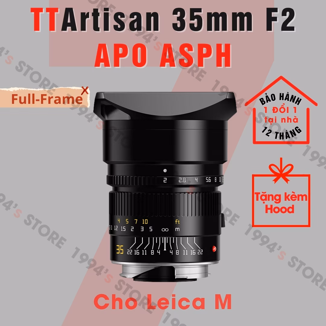 TTArtisan 35mm F2.0 APO ASPH ngàm Leica M – Tặng kèm Hood kim loại