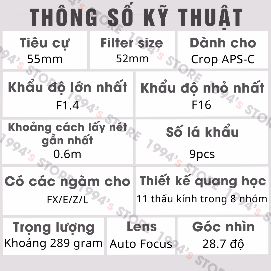 Ống kính Meike 55mm F1.4