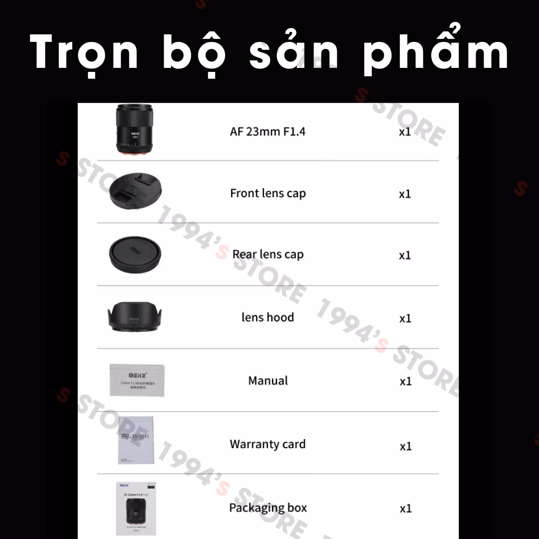 Ống kính góc rộng F1.4 xóa phông mù mịt