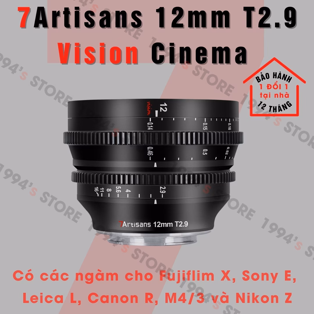 7Artisans 12mm T2.9 Vision Cine – Lens siêu rộng