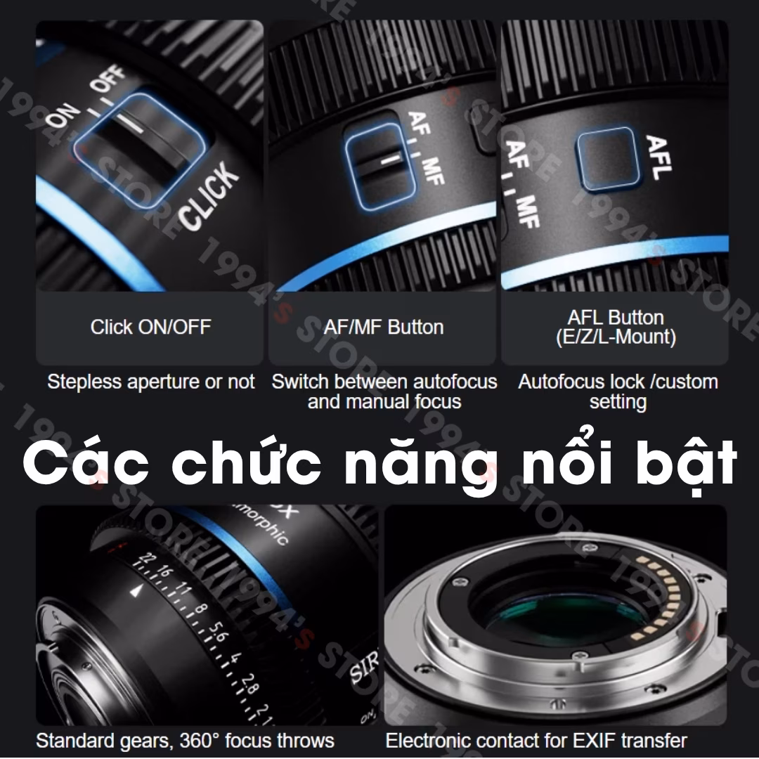 Ống kính Sirui 40mm T1.8 AF 1.33X Anamorphic Cine Super35
