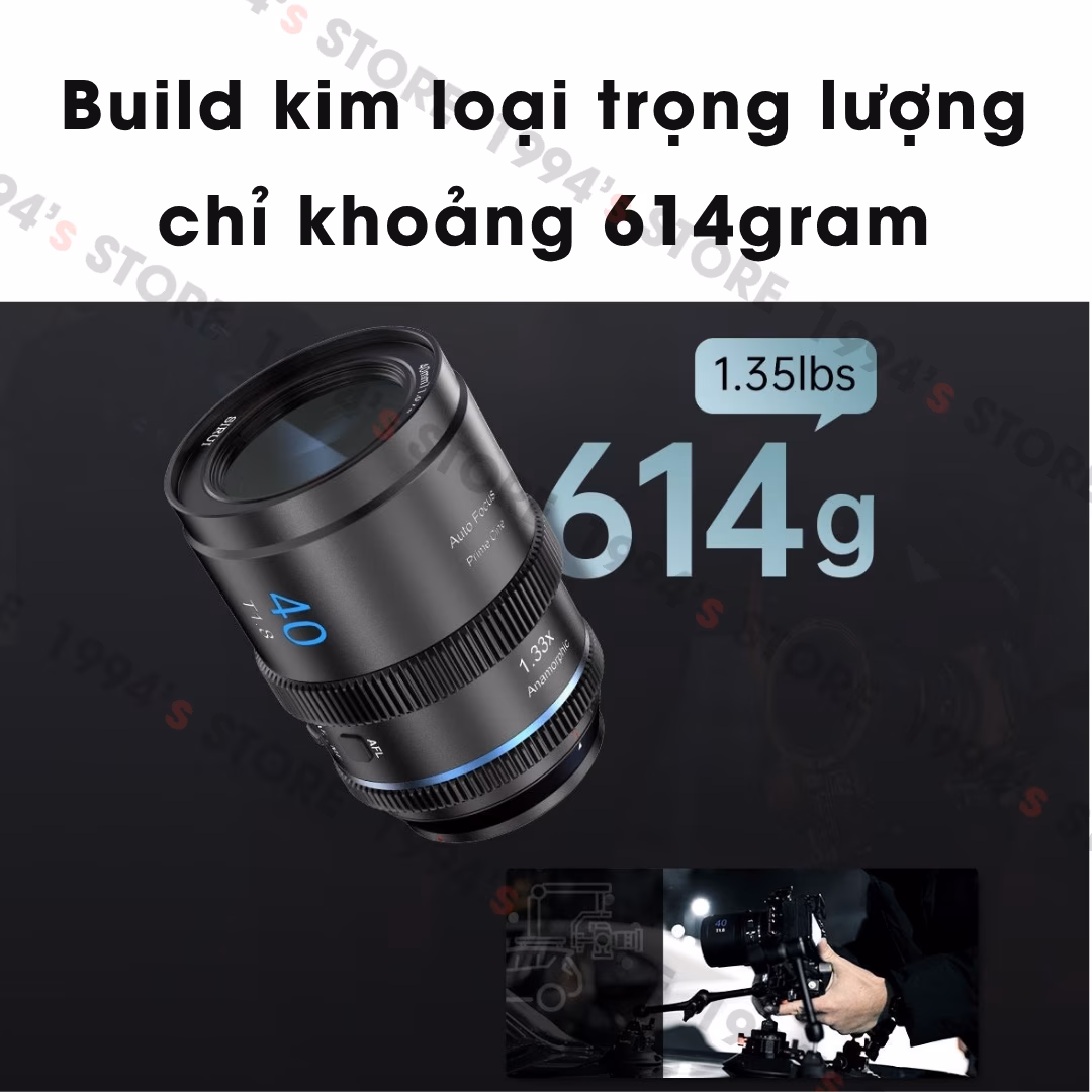 Ống kính Sirui 40mm T1.8 AF 1.33X Anamorphic Cine Super35
