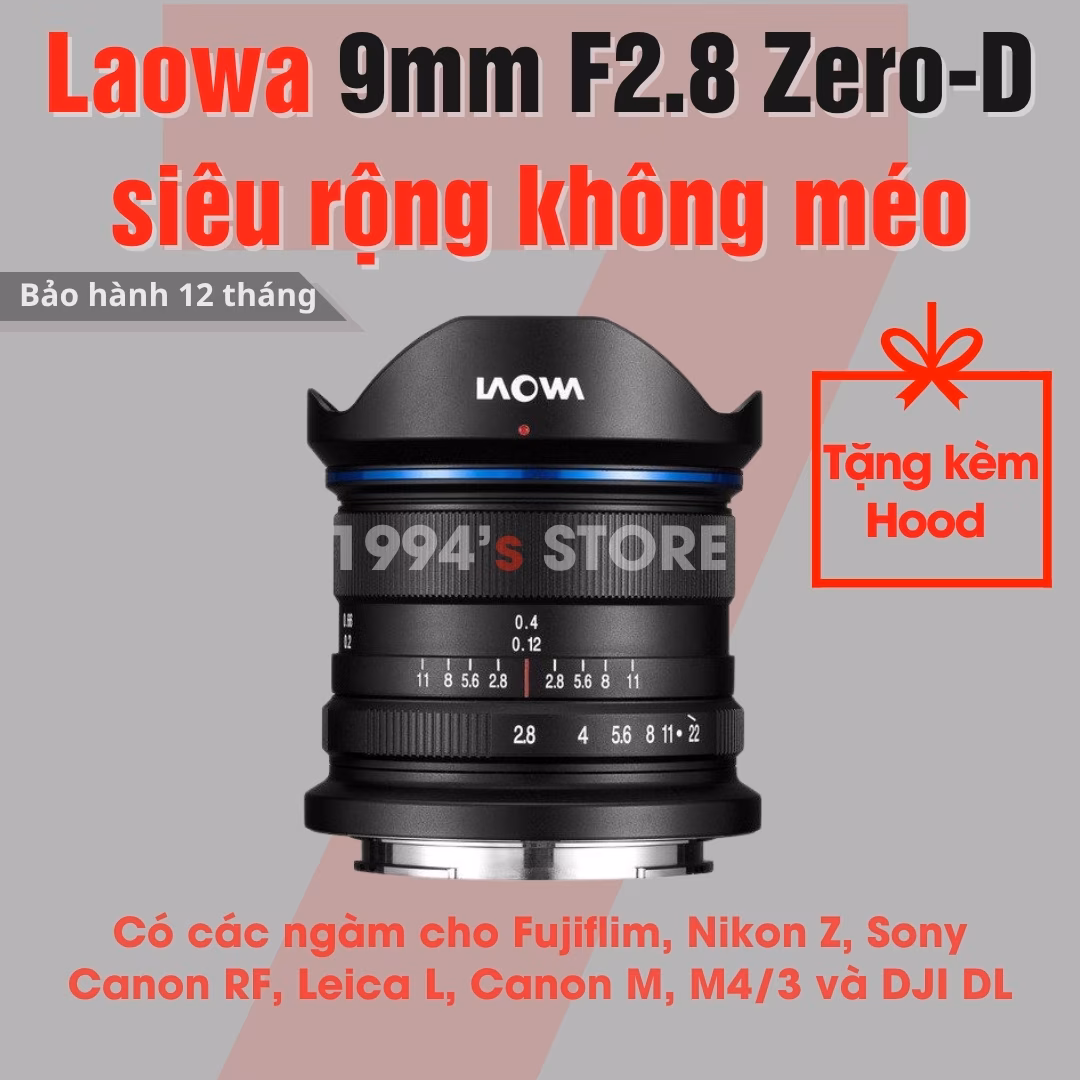 Venus Optics Laowa 9mm F2.8 Zero-D chính hãng