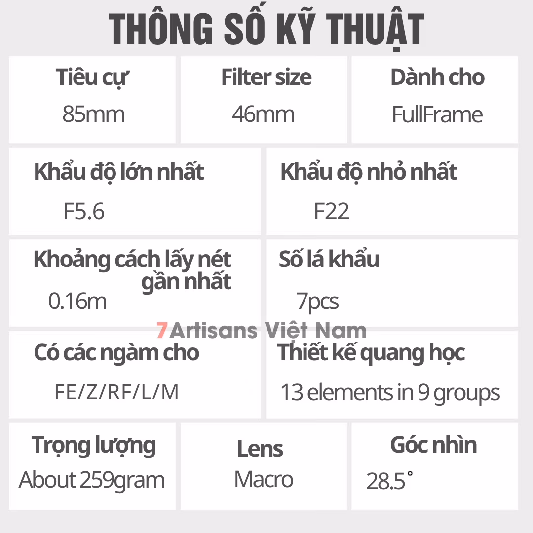 Laowa 85mm F5.6 2X Ultra Macro APO dành cho FullFrame