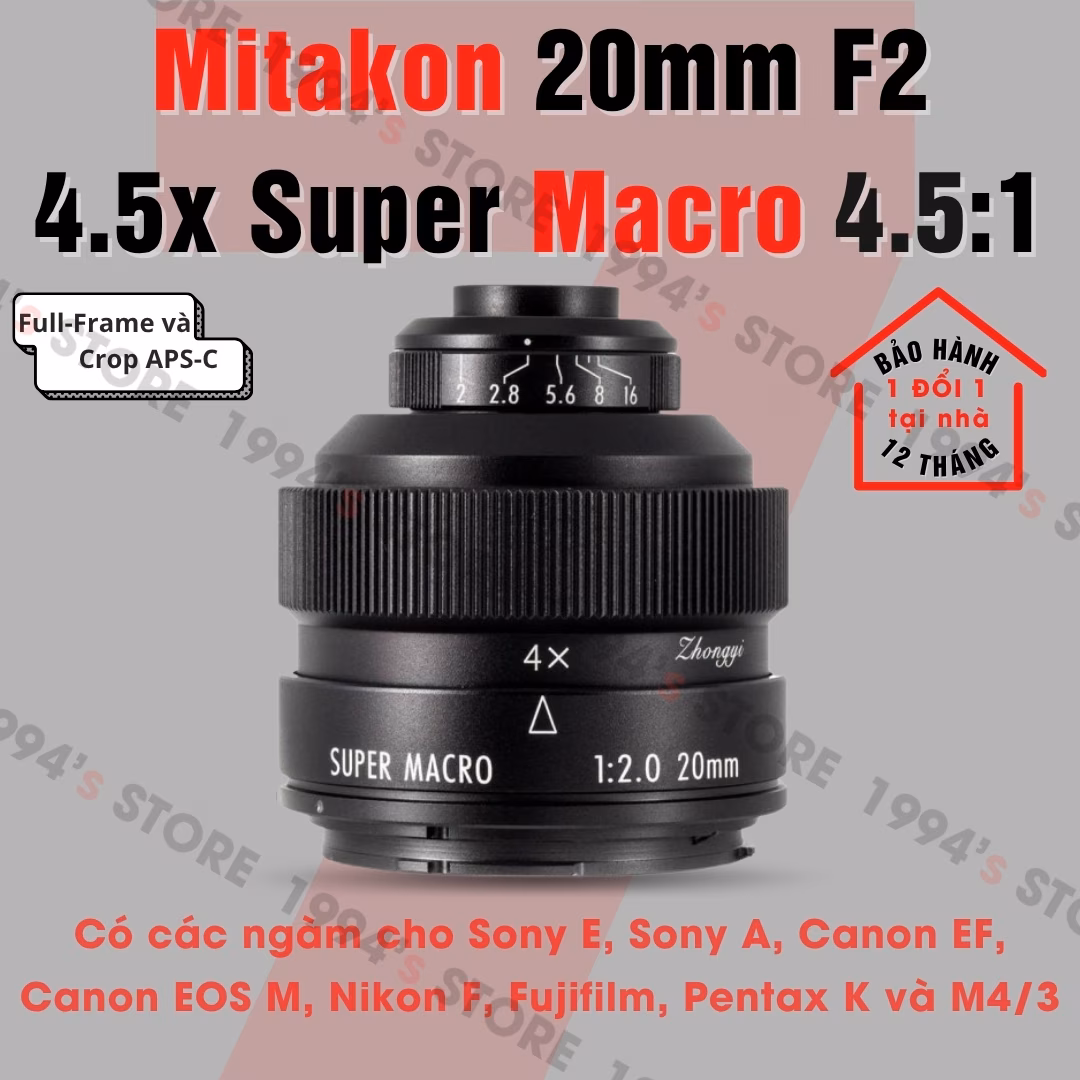 Mitakon Zhongyi 20mm F2.0 4.5x Super Macro