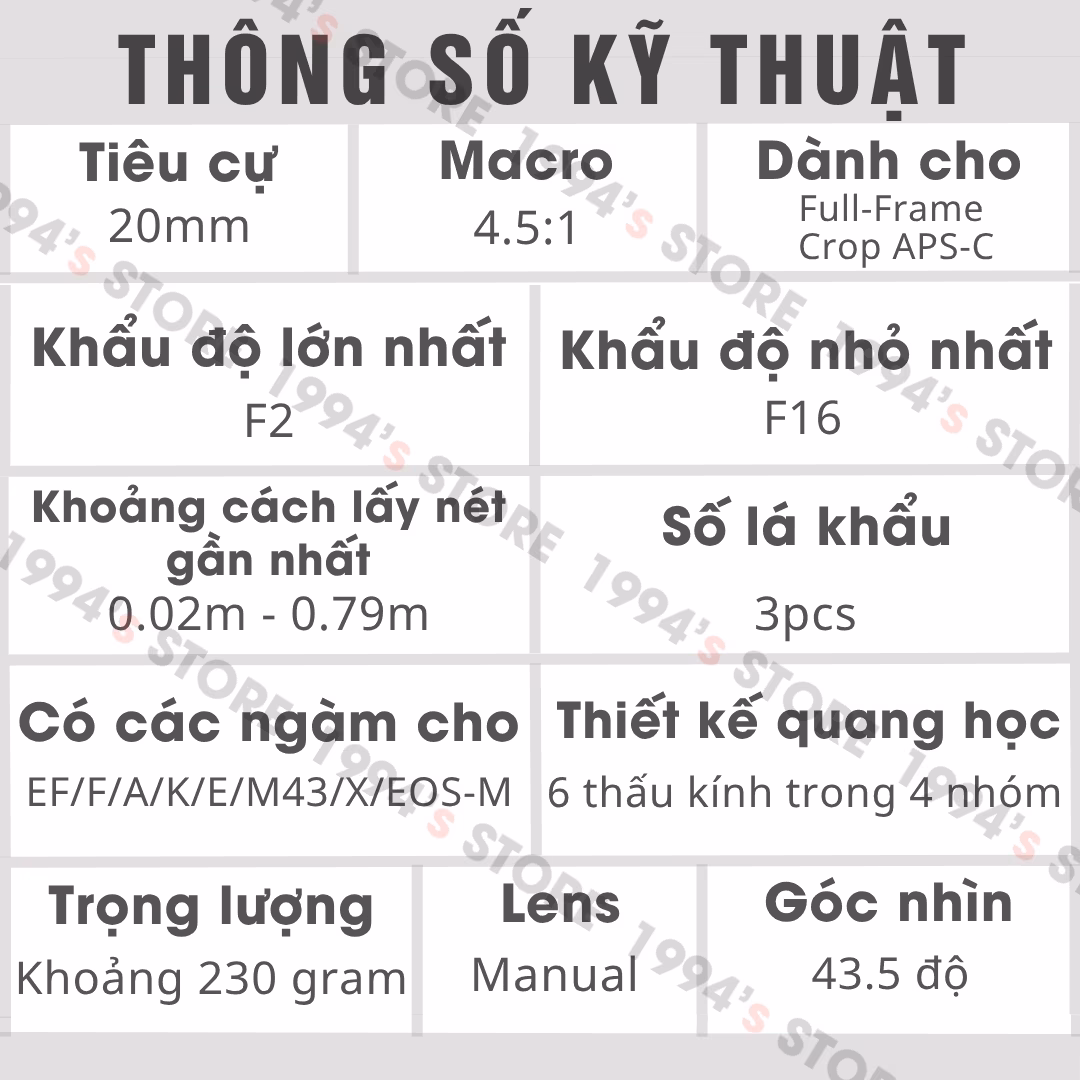 Ống kính macro lấy nét tay (MF) tốt nhất