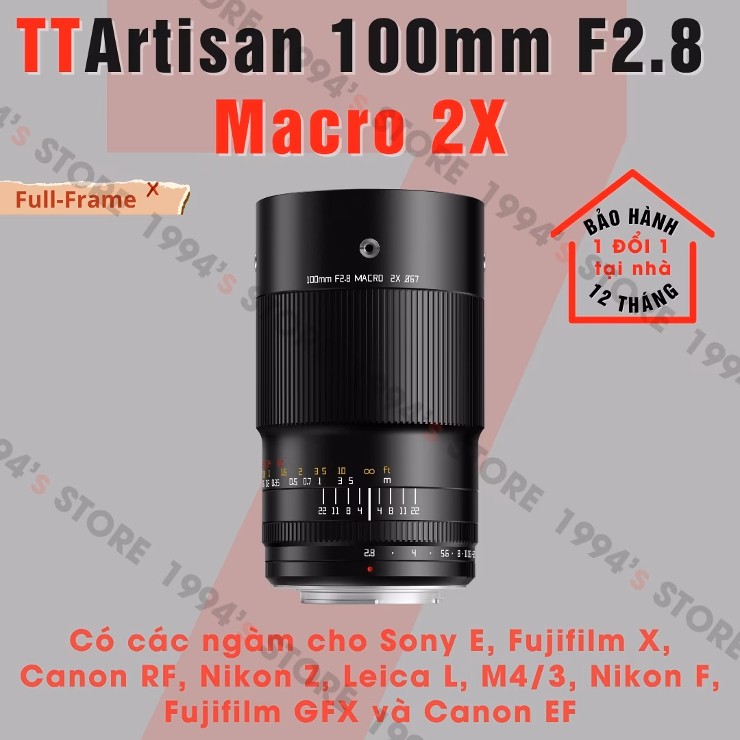 Ống kính TTArtisan 100mm F2.8 2X Ultra Macro 2:1 for Full-Frame