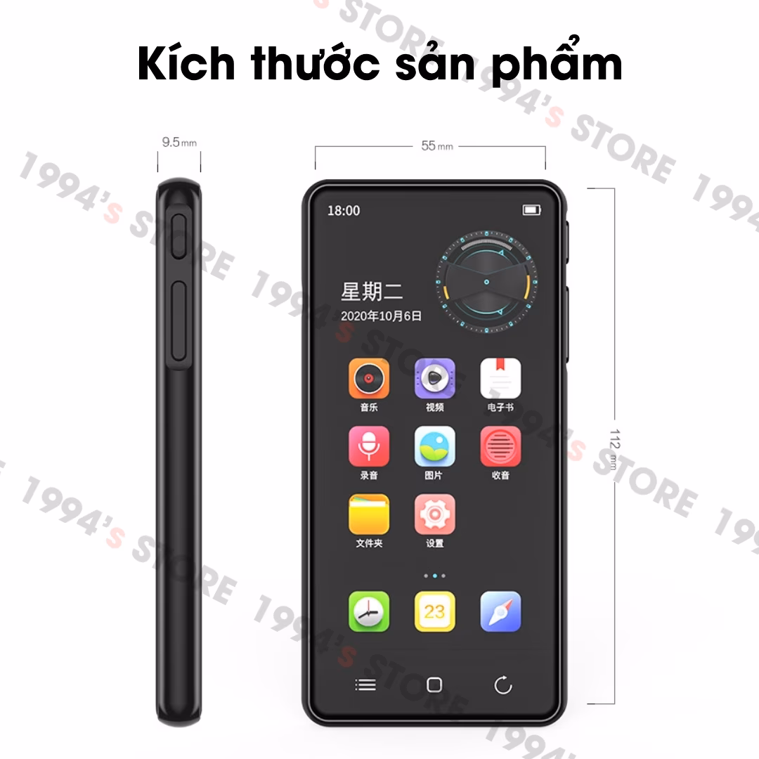 Bản 2026 Ruizu H8 Máy Nghe Nhạc cap cấp Quốc tế MP3/MP4/MP5
