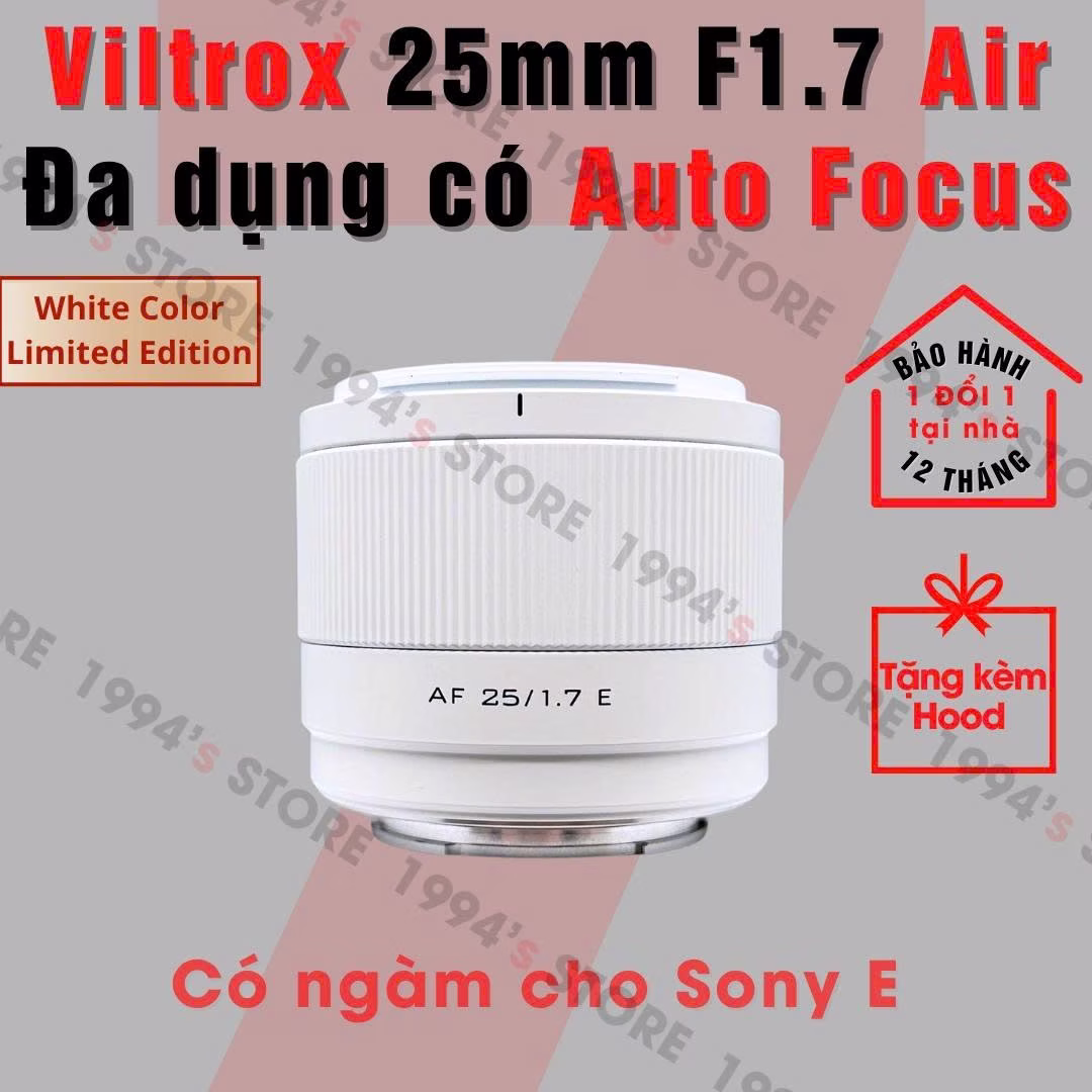 Ống kính Viltrox 25mm F1.7 AF Air White Limited Edition (Trắng) bản đặc biệt cho Sony E