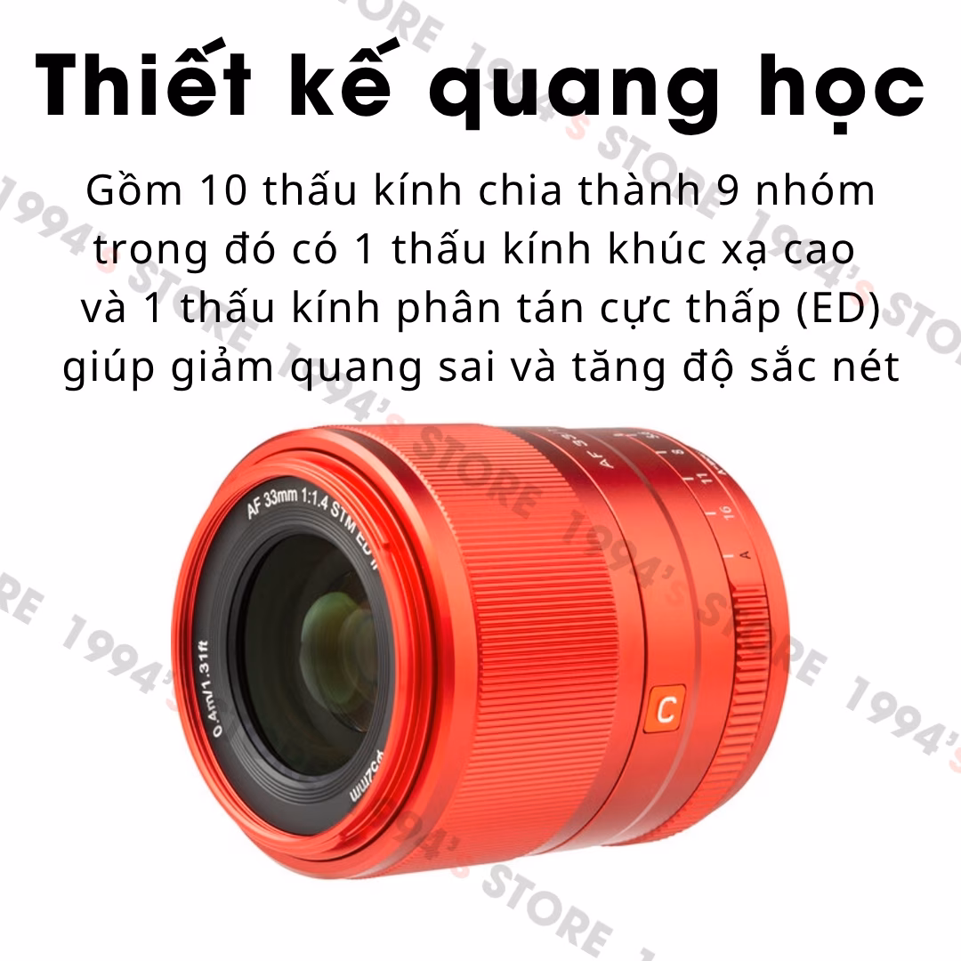 Ống kính Viltrox 33mm F1.4 Red cho Fujifilm