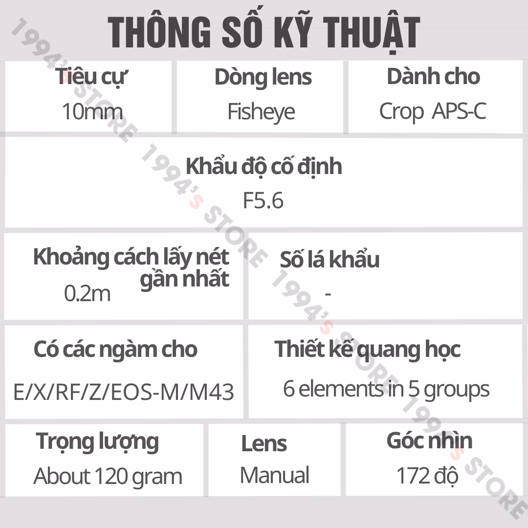Ống kính mắt cá cho máy ảnh Crop (APS-C)