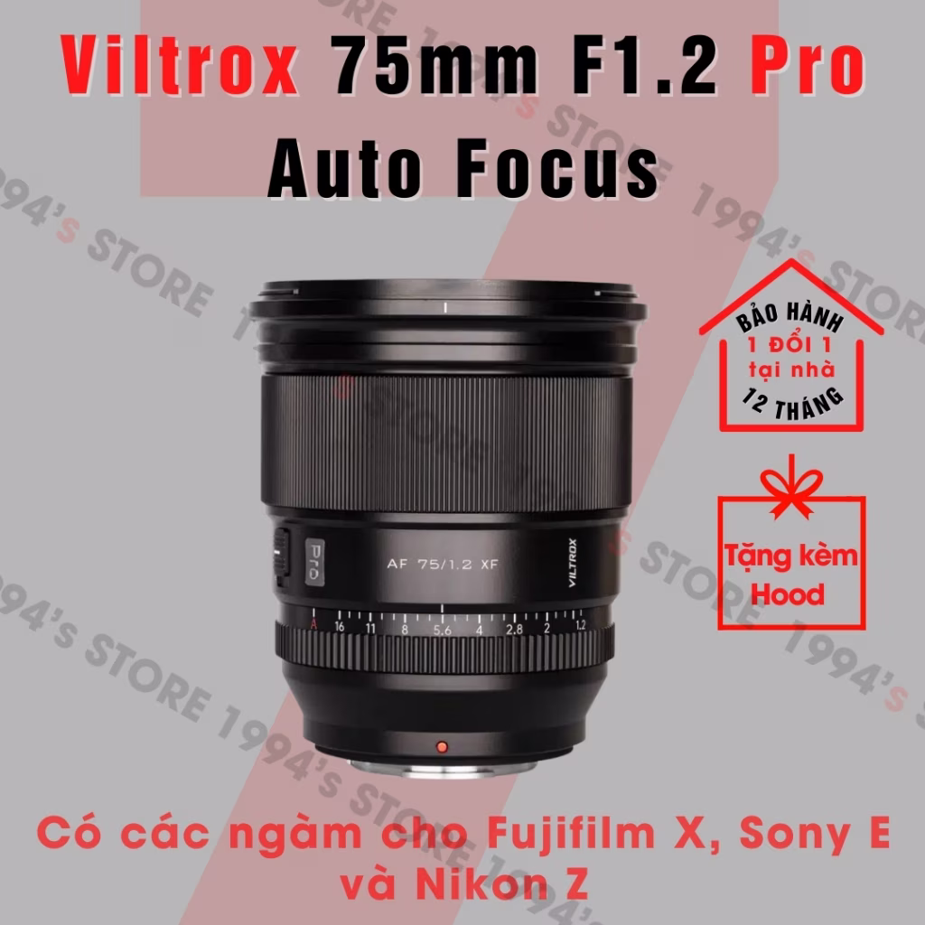 Ống Kính Viltrox 75mm F1.2 Pro AF Cho Fujifilm, Sony, Nikon