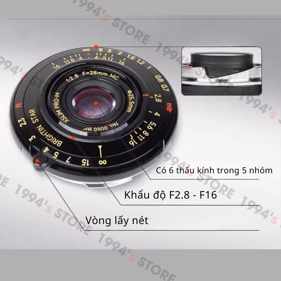 Ống kính Brightin Star 28mm F2.8 Pancake for Leica M