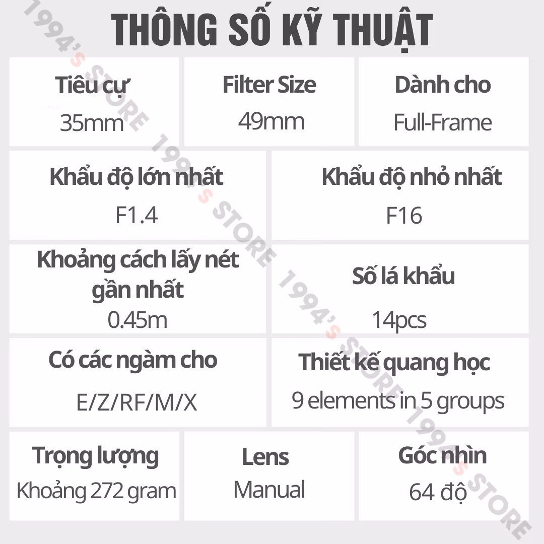 Ống kính chính hãng Thypoch