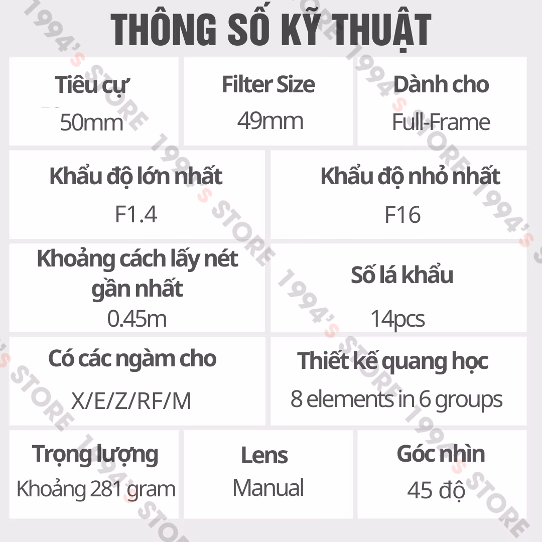 Lens 50mm chân dung