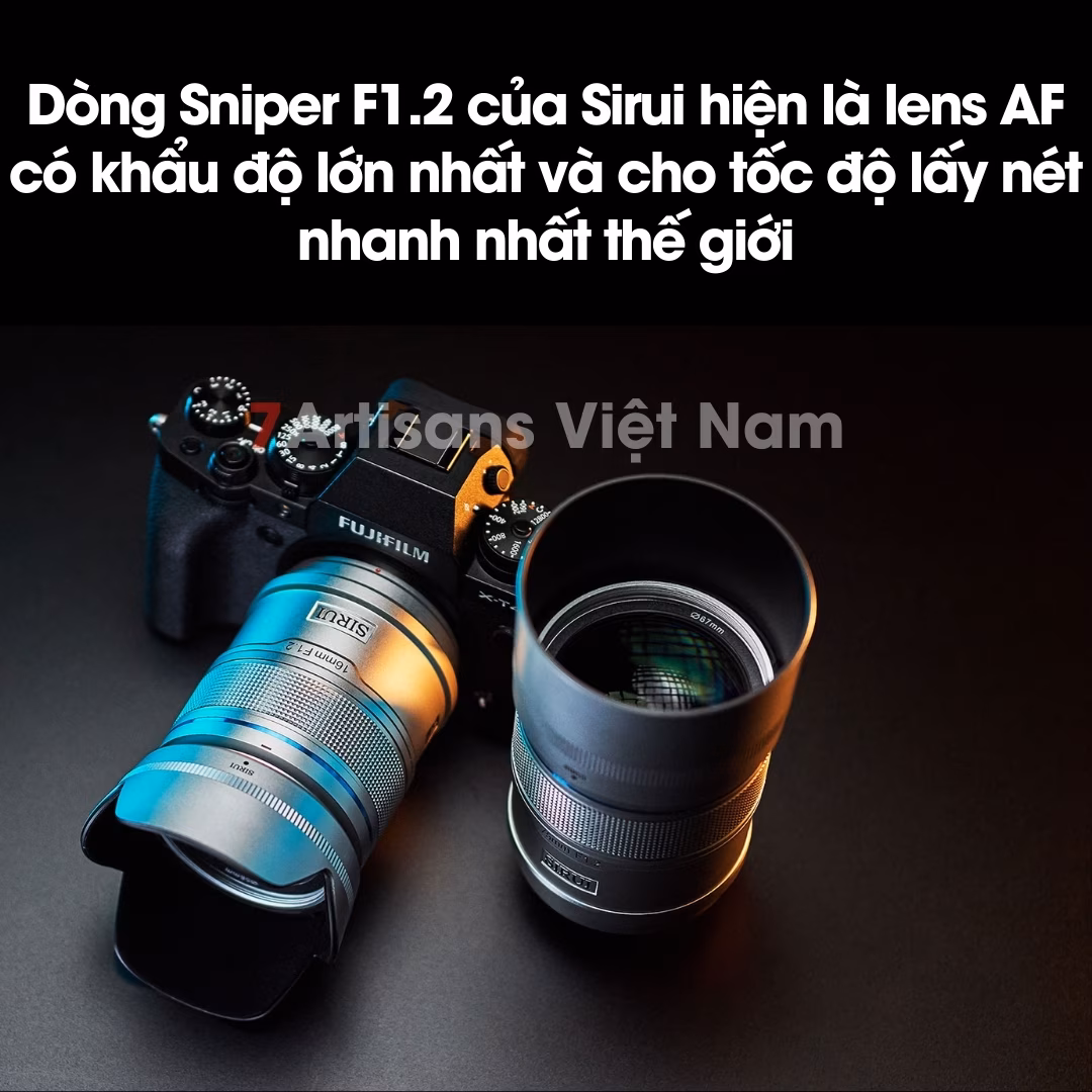Bộ 2 lens Sirui Sniper 16mm và 75mm F1.2 AF - Tặng Túi Đựng Chính Hãng