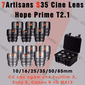 Bộ 6 lens Cine 7Artisans Hope Super35 10mm/16mm/25mm/35mm/50mm/85mm T2.1 S35