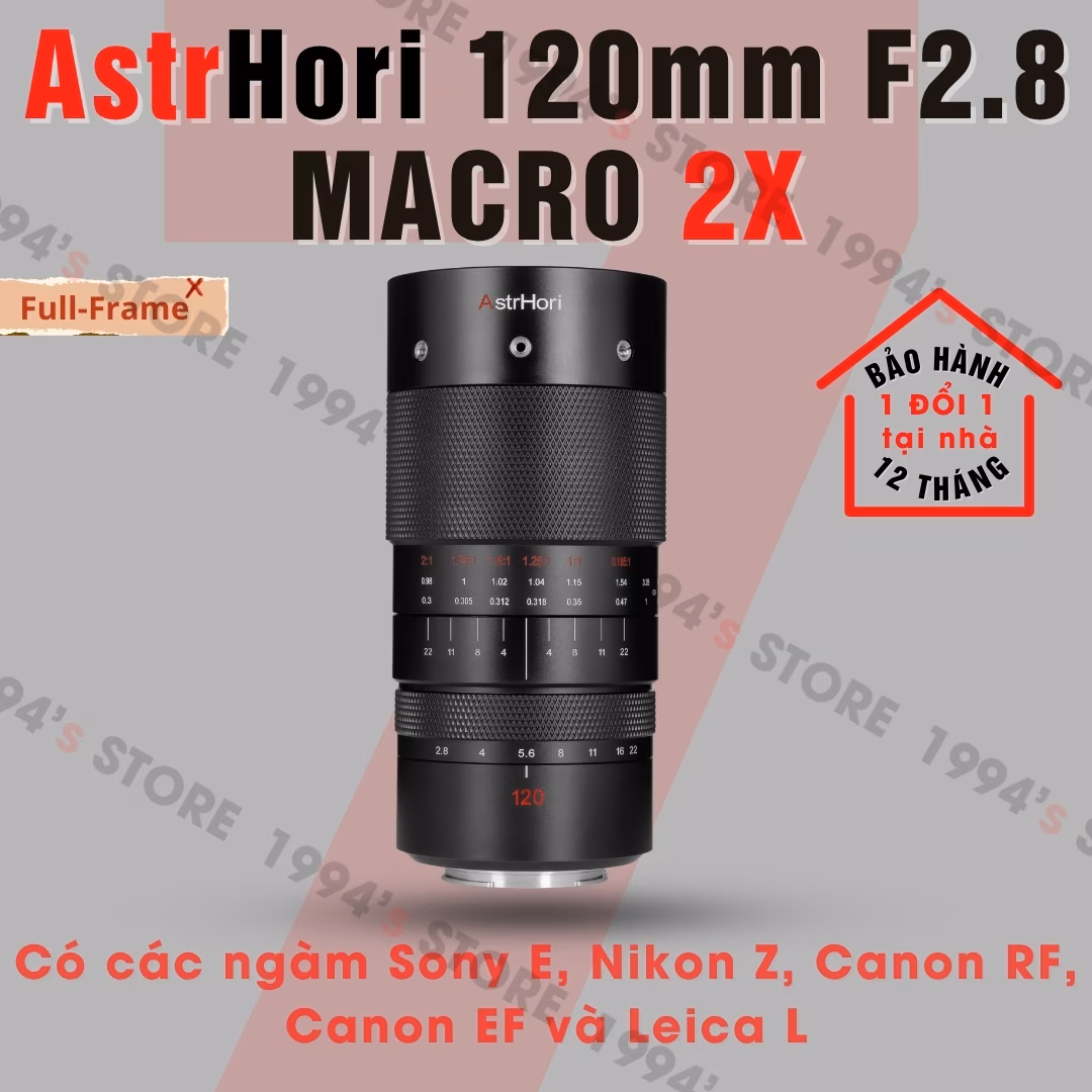 Ống kính AstrHori 120mm F2.8 2X Ultra Macro for Full-Frame