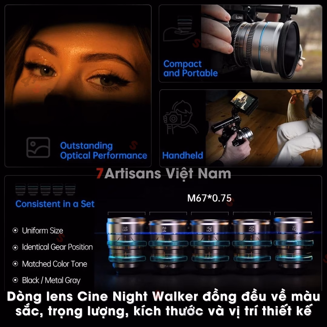 Ống Kính Cine Sirui Night Walker 24mm T1.2 Super35