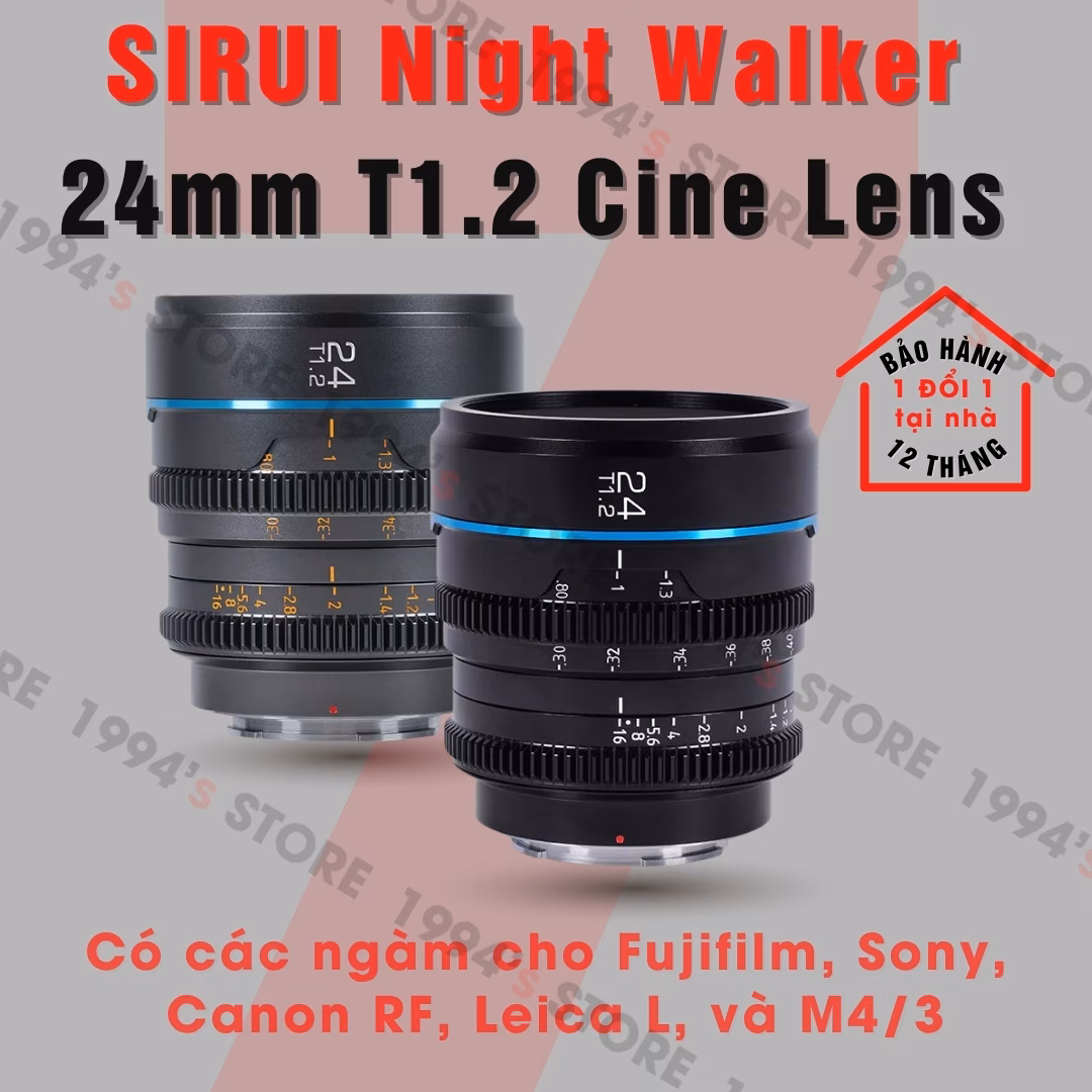Ống Kính Cine Sirui Night Walker 24mm T1.2 Super35