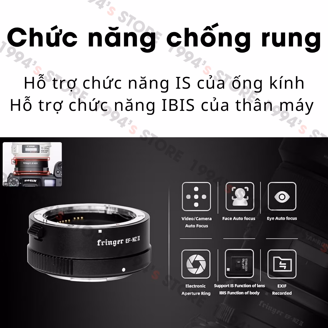 Ngàm chuyển Auto Focus Fringer EF-NZ II (FR-NZ2) – Canon EF sang Nikon Z