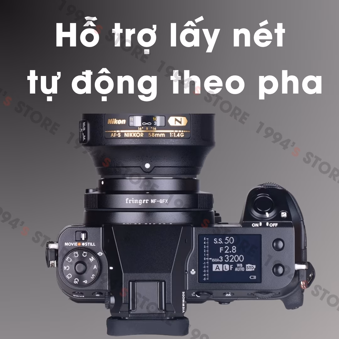 Ngàm chuyển Auto Focus Fringer NF-GFX - Nikon F sang Fujifilm GFX