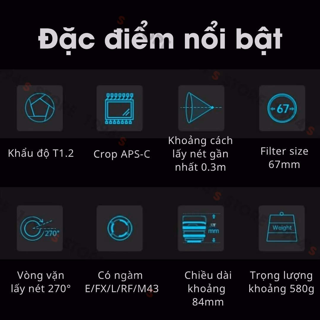 Ống Kính Cine Sirui Night Walker 55mm T1.2 Super35