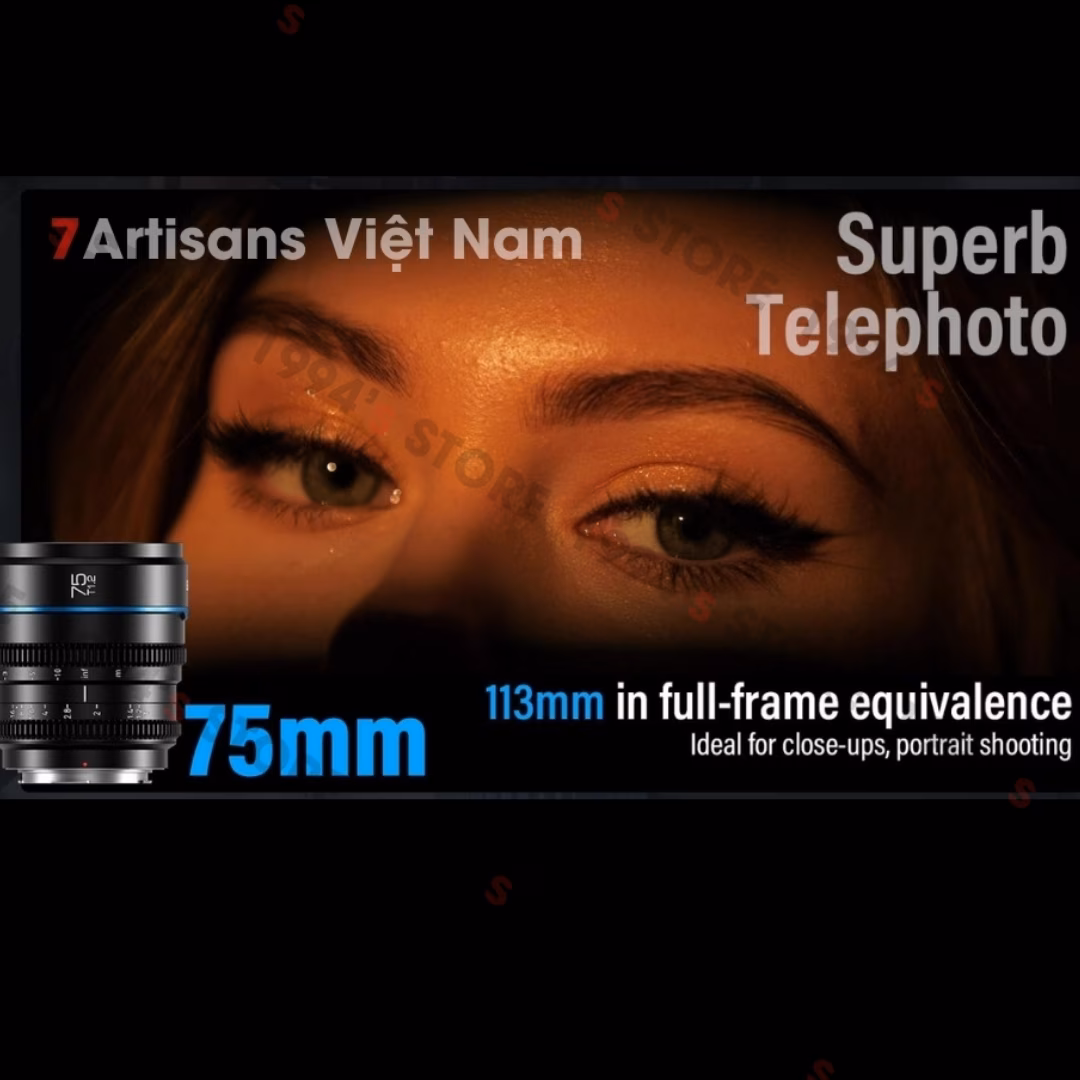 Ống Kính Cine Sirui Night Walker 75mm T1.2 Super35