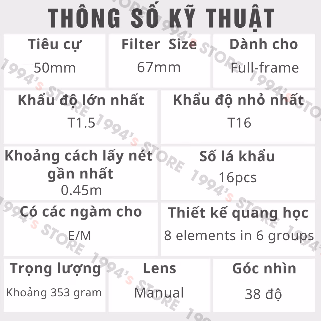 Mua ống kính Thypoch 50mm chính hãng