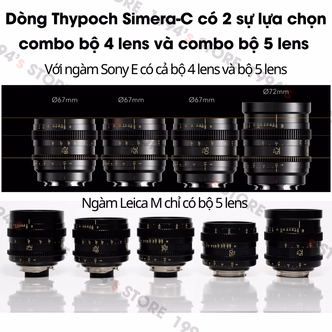 Bộ 4 lens Cine Thypoch Simera-C 21/28/35/50/75mm (Leica M / Sony E)